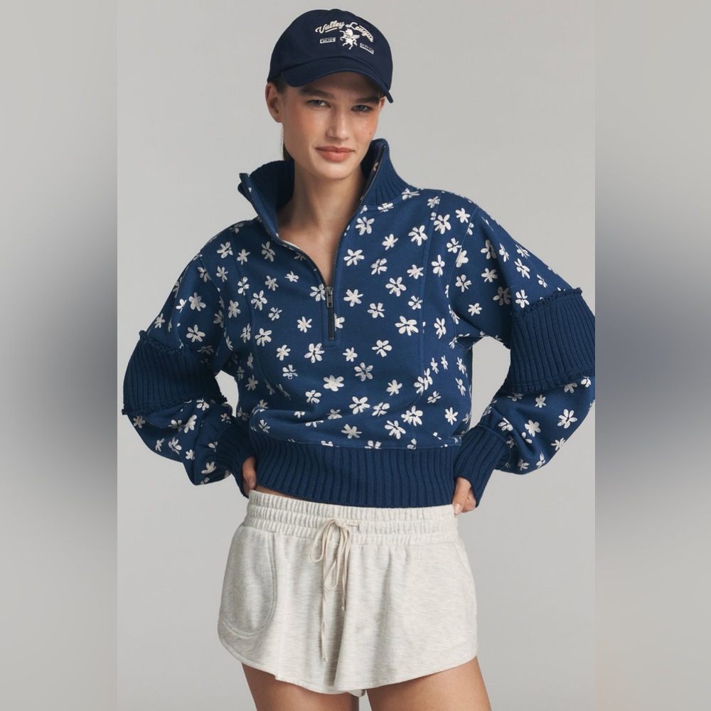 NWT Anthropologie Daily Practice Indy Half Zip Pullover Sweatshirt